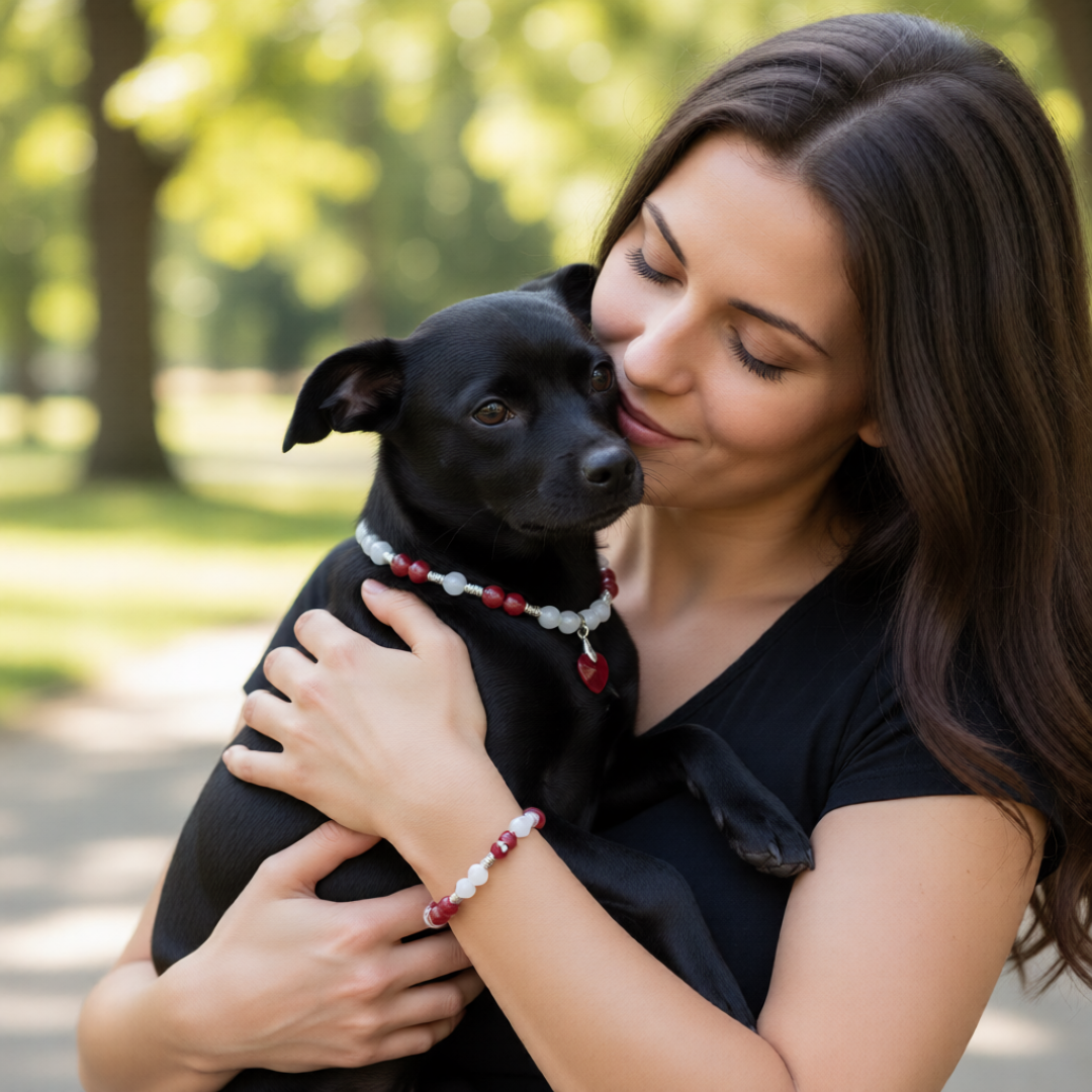 Swarovski Red Crystal Love Heart with Natural and Candy Jade