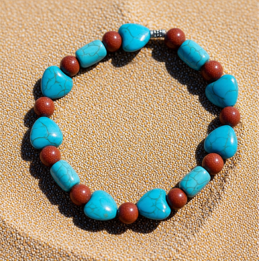 Turquoise Love Hearts with Outback Jasper